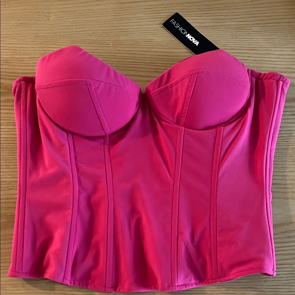 Fashion Nova Fuchsia Corset Top